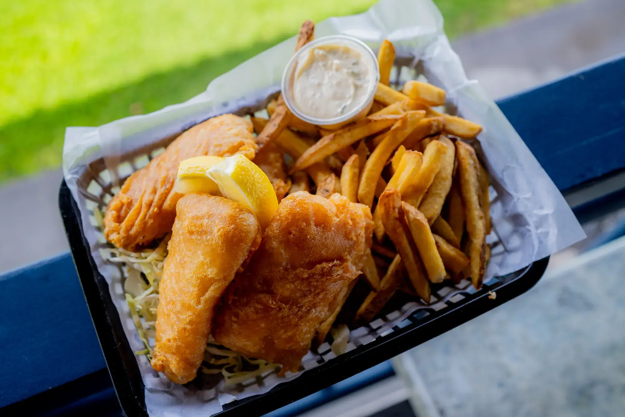 Keiki Fish & Chips at Harbor House Kona.