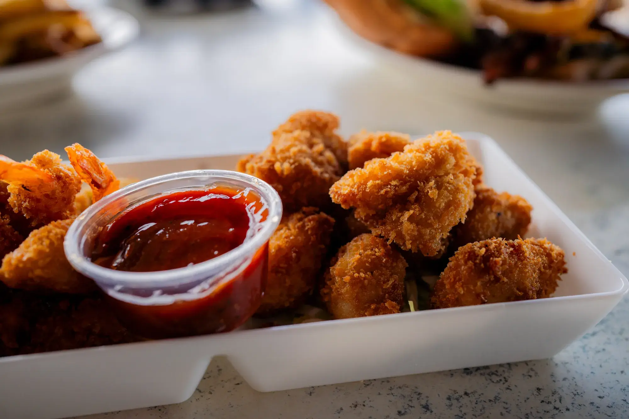 Keiki Nuggets w/ Mac N Cheese at Harbor House Kona.